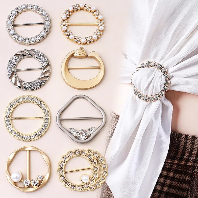 [Đặc Biệt] Khóa Cài Khăn Quàng Cổ Lụa / Kẹp Chéo Rỗng / Kẹp Kim Loại Hình Chữ x Sáng Tạo / Giá Đỡ Khăn Quàng Cổ / Khăn Choàng Thời Trang
