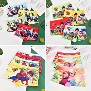 4 Gói 2 Tuổi-11 Tuổi Bé Trai Trẻ Em Quần Lót Bé Hoạt Hình Bé Gái Boxer Quần Lót Bé Trai Đồ Lót Ultraman Người Nhện Paws Quần Lót