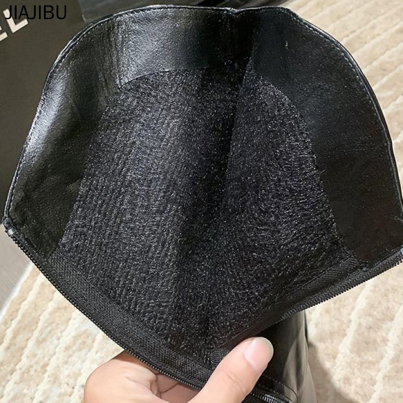 Size 35-42 Giày Bốt Đế Bệt Màu Đen Sành Điệu Giày Nữ Cỡ Lớn Giày Cao Bồi Mũi Tròn Chống Trượt Giày Bốt Da Cao Gót Màu Trắng Phong Cách Anh Quốc Giày Bốt Chelsea Gót Vuông Phong Cách Cổ Điển Giày Bốt Xe Máy Kaki Có Khóa Kéo Punk Cowboy Boots Cosplay Boots
