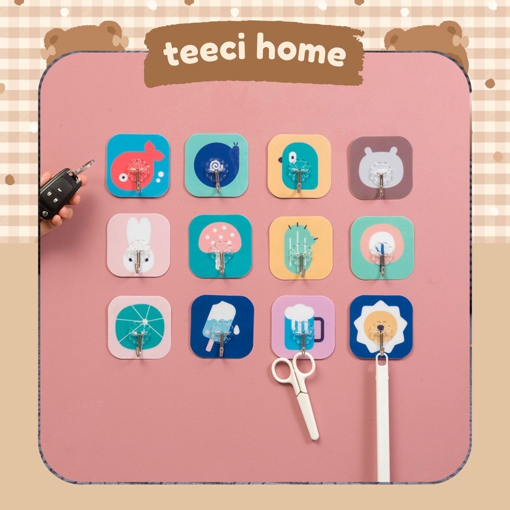Móc Dán Tường Siêu Dính Chịu Lực Không Đóng Đinh Decor Trang Trí Phòng Bếp-Phòng Ngủ Nhiều Hình Cute - Gia Dụng Anh Thu