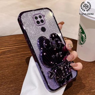 ốp lưng redmi note 9 Ốp Điện Thoại Silicon Mềm Mạ Điện Họa Tiết Thỏ Lấp Lánh Chống Rơi Cho redmi note 9
