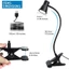Đèn bàn LED ZENZON, 3 chế độ màu Kẹp đen trên đèn đọc sách, Bảo vệ mắt có thể điều chỉnh 360° Bật đèn LED sạc USB Người lớn