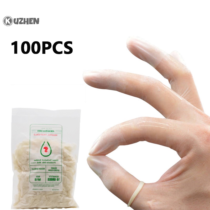Set 100 Bao Tay Cao Su Chống Trượt Chống Tĩnh Điện Dùng Một Lần Bảo Vệ Ngón Tay