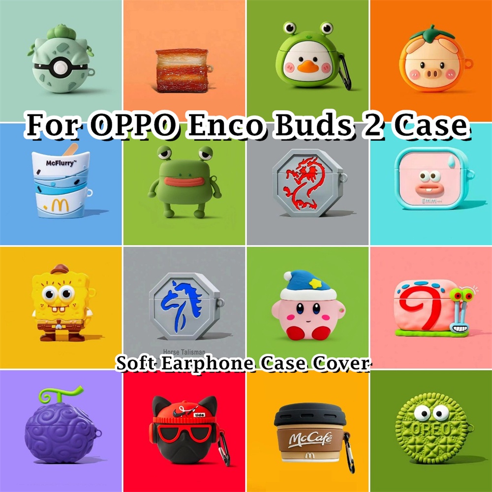 [Ngôi sao tương lai] Dành cho OPPO Enco Buds 2 Ốp lưng Tide Cool Cartoon Series Vỏ tai nghe silicon mềm Vỏ bọc NO.2