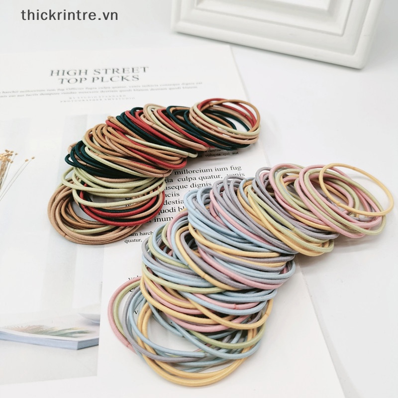 Set 100 Dây Chun Buộc Tóc Co Dãn Thời Trang Cho Nữ