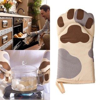 Găng tay lò nướng bánh VOIDLESS, Găng tay lò nướng chân mèo bảo vệ nhiệt bằng vải Cotton, Găng tay cách nhiệt lò vi sóng màu xám chống bỏng