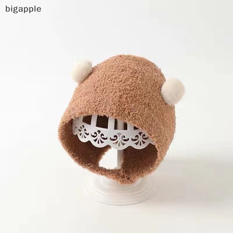 Bigapple Mũ Len Lông Cừu Mềm Mại Bảo Vệ Tai Giữ Ấm Mùa Đông Cho Bé Trai Bé Gái Sơ Sinh rdg