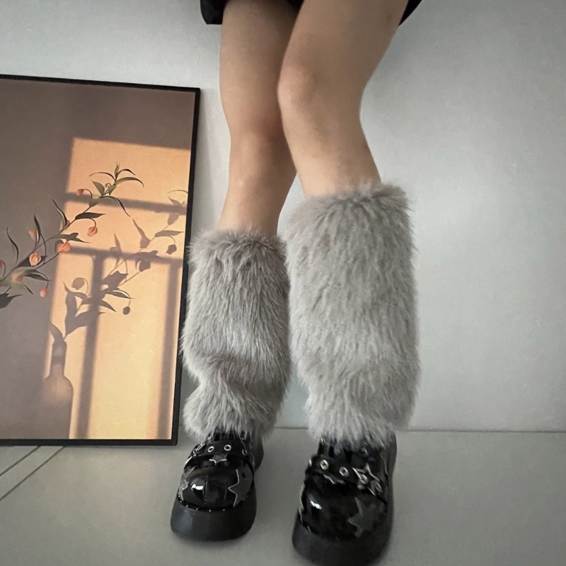 Boom Lông Thú Giả Giữ Ấm Chân Mùa Đông Ấm Lông Thú Boot Còng Bao Trang Phục Dự Tiệc Bao Giày