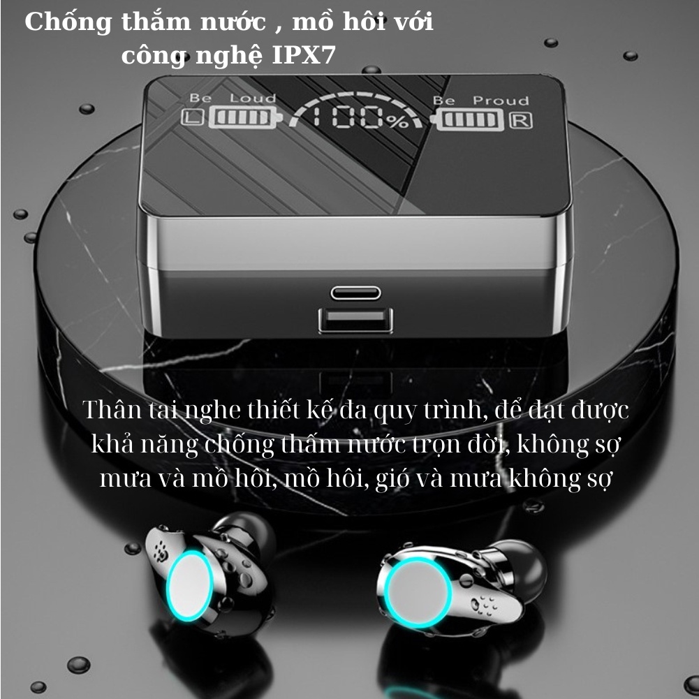Tai Nghe Bluetooth Deiog X3C Âm Thanh Chuyên Nghiệp Cảm Ứng Vân Tay Cộng Nghệ IPX7 Gaming