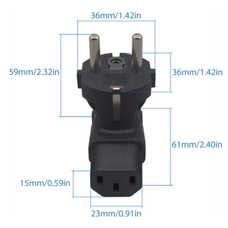 IOR EU4 8 Châu Âu 2 Prong Cắm vào IEC320 C13 Bộ Chuyển Đổi Nguồn Cho PC Laptop Receptacle