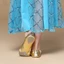 THEGIRL8B Belly Dancing Shoes, Bowknot Golden Indian Dance Shoes, Thoải Mái Mũi Tròn Da Cuộn Lên Ballerina Flats Prom