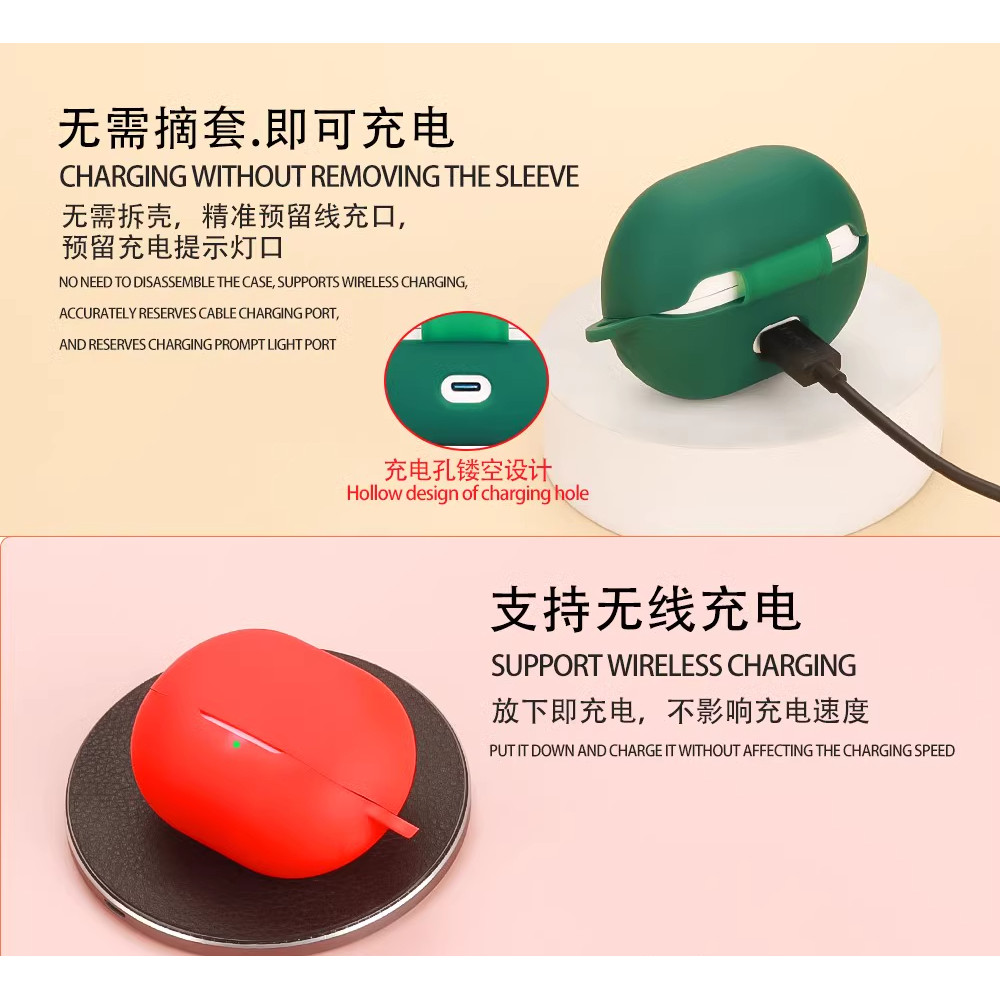 Cho SoundPEATS Pop Clip Tai Nghe Vỏ Silicon Màu Trơn Full coverage Tai Nghe Vỏ Bảo Vệ Tai Nghe Chống Sốc Tay Mềm Có Móc