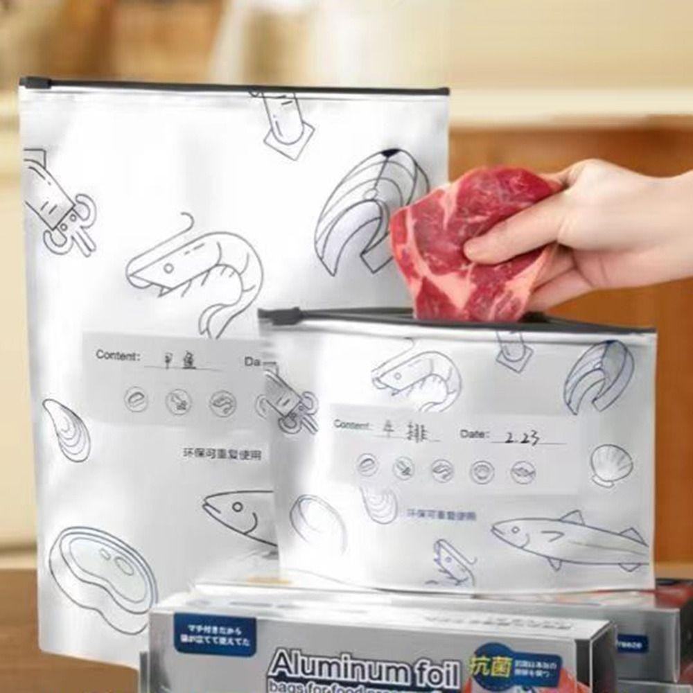 Amlu 10 Cái / túi đựng thực phẩm, túi đứng tủ đông lá nhôm tái sử dụng, giữ tươi, chống rò rỉ, an toàn nhà bếp