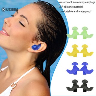 Kuzhen Bộ Nút Bịt Tai Bằng Silicon Dẻo Chống Thấm Nước Kết Cấu Siêu Bền Dùng Khi Bơi Lội