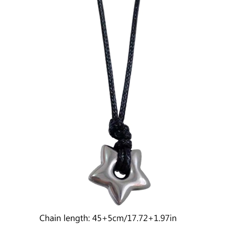 Vòng cổ Dạng Dây Sáp Mặt Ngôi Sao Rỗng Phong Cách vintage Thời Trang Cho Nam Nữ y2k