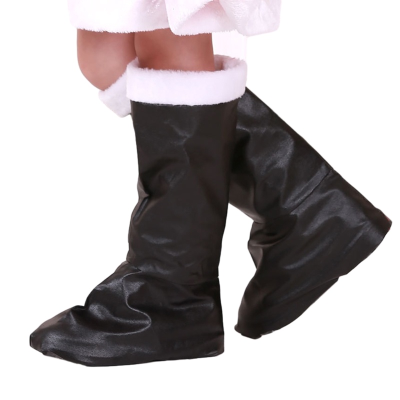 Christmas Santa Boot Covers PU Santa Boots Christmas Footwear for Kids Adults