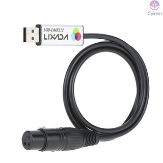 Lixada USB to DMX Interface Adapter LED DMX512 Computer PC Stage Lighting Controller Dimmer Cable for Theater Lighting Control
