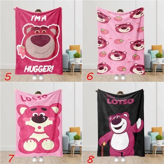 Lotso Dâu Gấu Flannel Chăn Gấu Hồng Chăn Quà Tặng Thiết Thực Cho Gia Đình Và Bạn Bè In Một Mặt Flannel Chăn Điều Hòa Không Khí Chăn Ngủ Văn Phòng Chăn