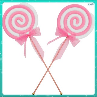 [Sẵn SÀNG] Lollipop Đạo Cụ 2 Chiếc Mô Phỏng Thực Phẩm Mô Phỏng Đồ Chơi Mô Phỏng Kẹo Tôn Trang Trí Bạc Hà Giáng Sinh Trẻ Em