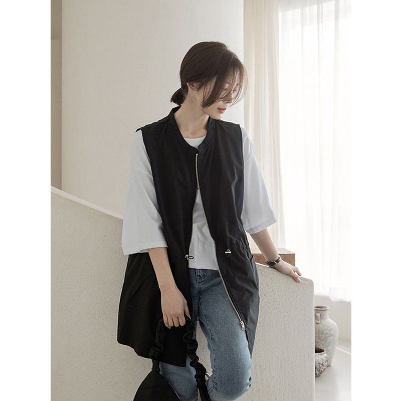 Plus Size Áo Vest Nữ Thường Ngày Mới Dây Rút Phối Ren Đa Năng Và Phong Cách Rời