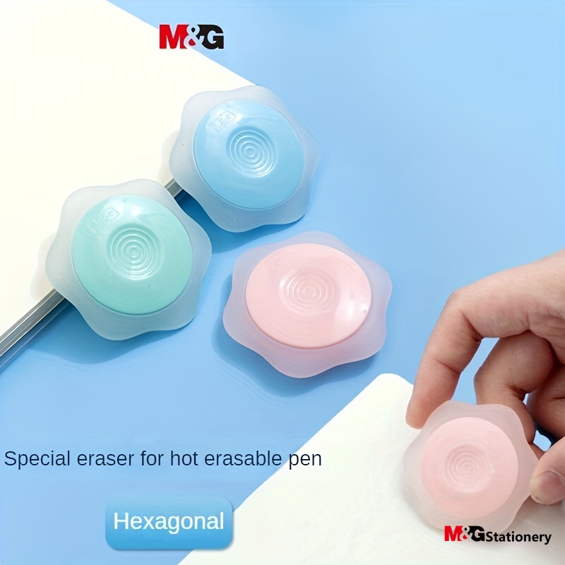 M&G Bút Tẩy Mực Nước Nóng Hình Lục Giác Bằng Cao Su Màu Kẹo Ngọt Có Thể Xóa Được Màu Sắc Ngẫu Nhiên M&G