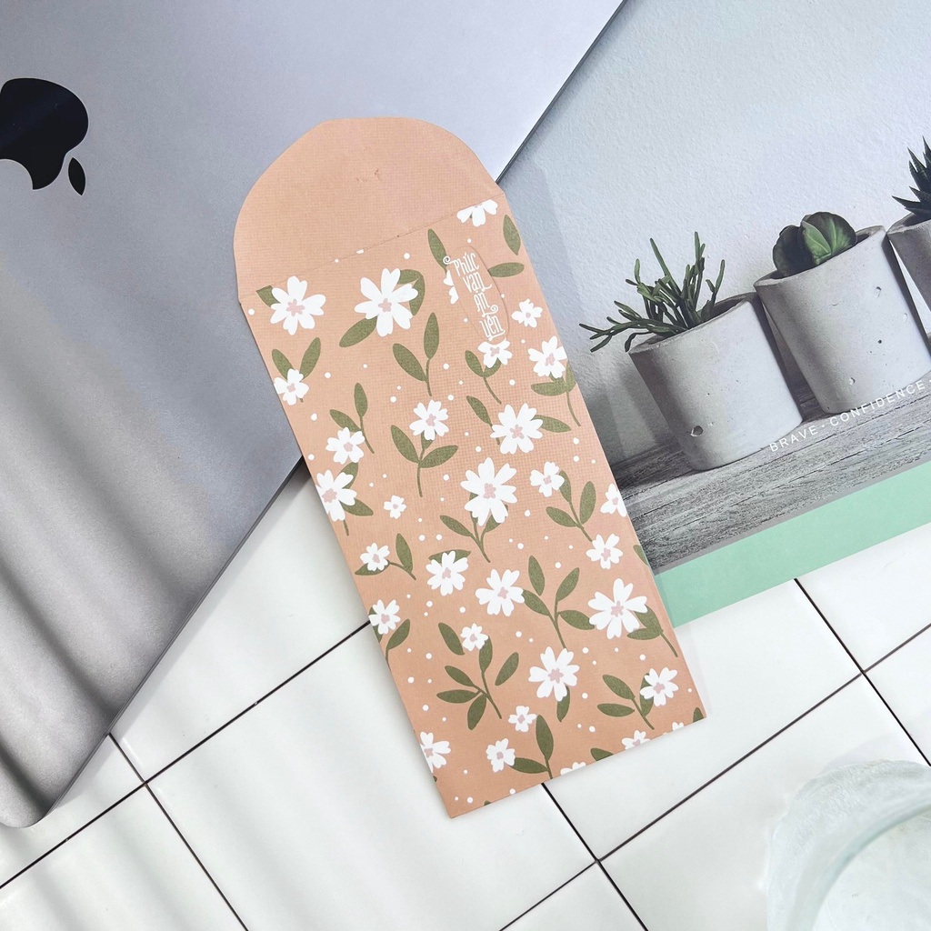 SET GX008 - Bao lì xì cao cấp của Gác Xép họa tiết hoa văn chất liệu Kraft nhật nhập khẩu Tết 2024