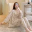 Bộ Đồ Ngủ Bằng Lụa cotton plus size Cho Nữ pizama dài