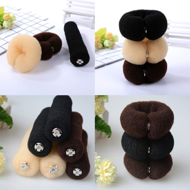 Dasbsug Dễ Thương Đuôi Ngựa Giá Đỡ Đen Kaki Màu Be Tròn Tóc Cho Bé Gái Mũ Hợp Thời Trang