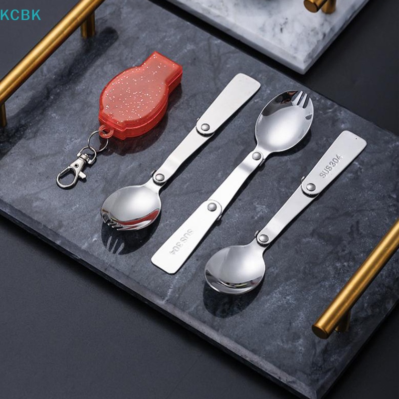 Bộ Muỗng Nĩa Gấp Gọn Bằng Thép Không Gỉ 304