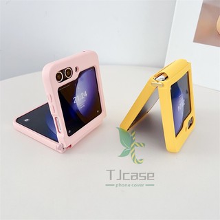 Bản lề cao su mỏng Vỏ TPU mềm Samsung Galaxy Z Flip 5 z flip 6 Khóa liên kết kim loại Màu trơn Vỏ chống sốc thân thiện với da