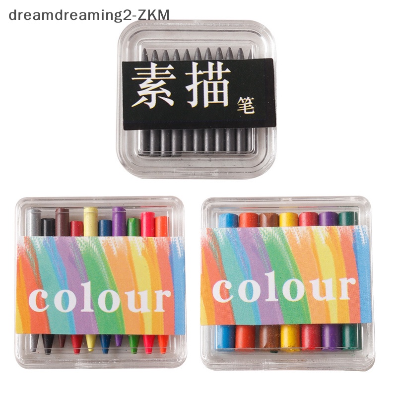 [dreamdreaming] 1 Hộp 1: 12 Nhà Búp Bê Thu Nhỏ Bút Chì Màu Bút Phác Thảo Bút Vẽ Cảnh Trang Trí Nhà Búp Bê Phụ Kiện [zkm]