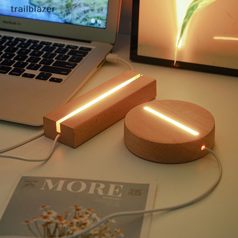Đế Đèn led 3d Bằng Gỗ Trơn Trang Trí Phòng Khách Mới