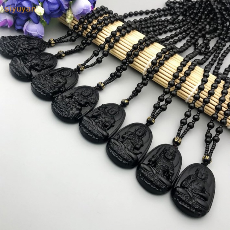 Vòng cổ Hạt Đá obsidian Phật Giáo Bảo Vệ Cho Nam Và Nữ vn