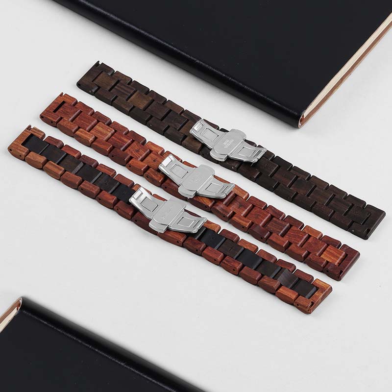 Dây Đeo Đồng Hồ Bằng Gỗ Đàn Hương 20mm 22mm Họa Tiết Ngựa Vằn Độc Đáo Thời Trang Cho Nam Và Nữ