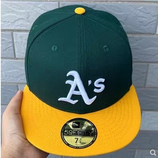 Mlb Mũ Lưỡi Trai Màu Xanh Lá Phong Cách Đội Bóng Chày Ocpic A 'S A' S