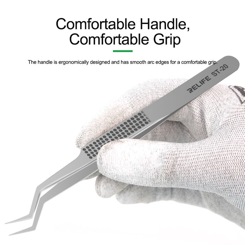 Nhíp định vị chip RELLIFE ST-20 Nhíp định vị đường bay có độ chính xác cao Nhíp siêu cứng để hàn và chip IC Sửa chữa vi mô