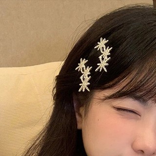 Kẹp Tóc Hình Ngôi Sao / Bông Tuyết / Hình Bát Giác Đính Đá Dễ Thương Ngọt Ngào