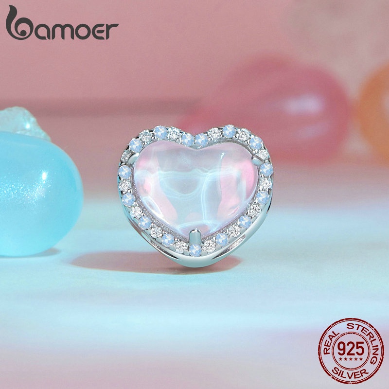 BAMOER Mặt Dây Chuyền Bạc 925 Khắc Chữ I love U