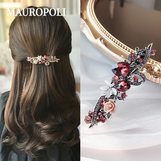 Mauropoli [Hàng Có Sẵn] Kẹp Tóc Đuôi Ngựa Cỡ Lớn Đính Đá Cổ Điển Mới