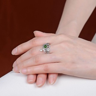 ❤ Nhẫn Họa Tiết Đồng Xu Bằng Đồng Thiết Kế Đục Lỗ Phong Cách Trung Hoa Cổ Điển Thời Trang Cho Nữ