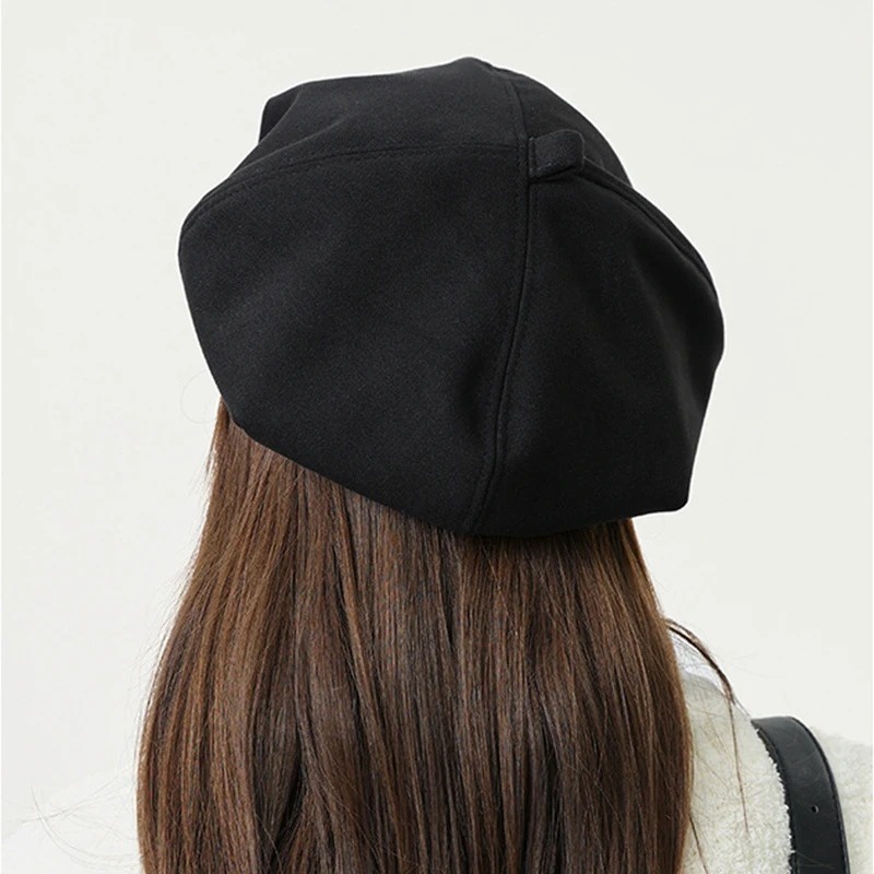 Mũ Beret Vải Nỉ Màu Trơn Giữ Ấm Mùa Thu Đông Thời Trang Cho Nữ