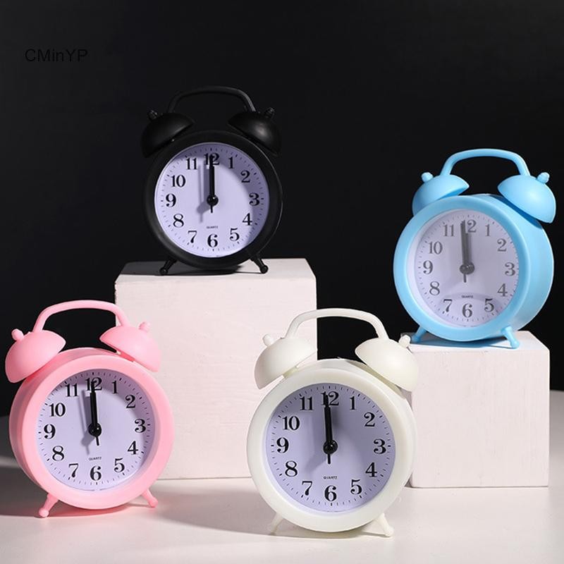 CMinYP Đồng hồ đôi Đồng hồ bấm giờ chính xác Hoạt động bằng pin Vòng đầu giường Để bàn Đồng hồ báo thức Trẻ em dễ thương Quà tặng vinh quang