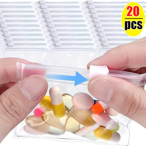 5-20 chiếc Túi niêm phong viên - Túi phân loại thuốc Eva - Nhiều ngăn, có thể bảo vệ, không thấm nước, trong suốt - Hộp đựng thuốc du lịch - Dành cho vòng cổ bông tai ngọc