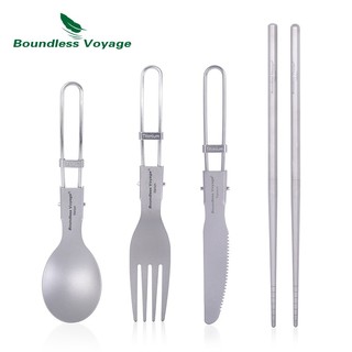 Bộ Muỗng Nĩa Đũa Siêu Nhẹ Bằng Titan ti1121t-23t
