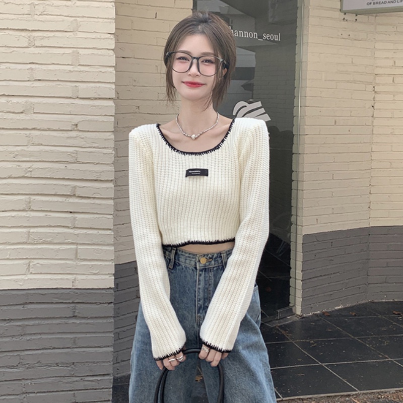 Áo Len Tay Dài Cổ Tròn Phong Cách Mới áo len nữ ôm body áo len croptop áo sweater