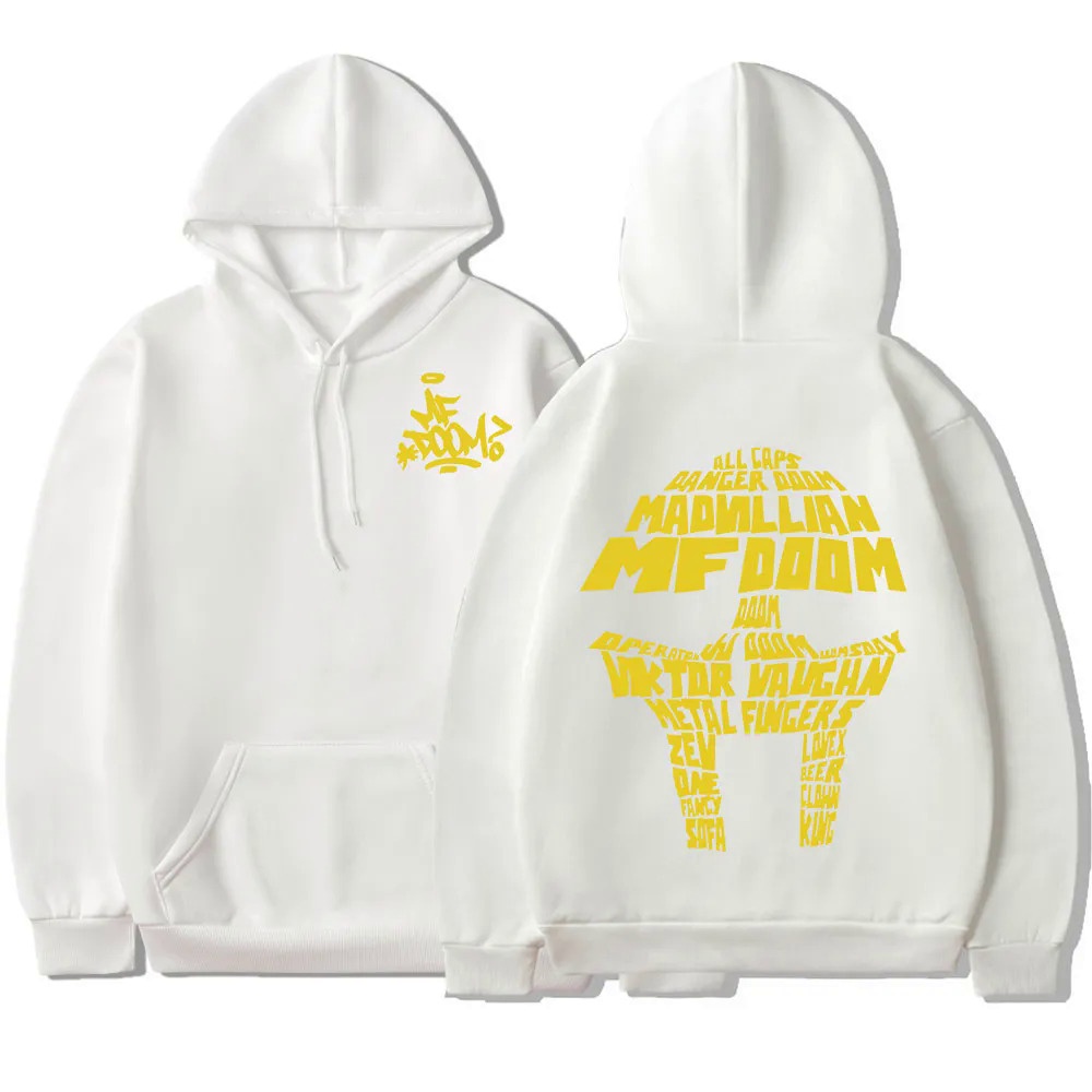 Rapper mf doom Áo hoodie sweatshirt Có Mũ Trùm Đầu Mặt Nạ Kim Loại Phong Cách punk hip hop Đường Phố Tay Dài Oversize Cho Nam