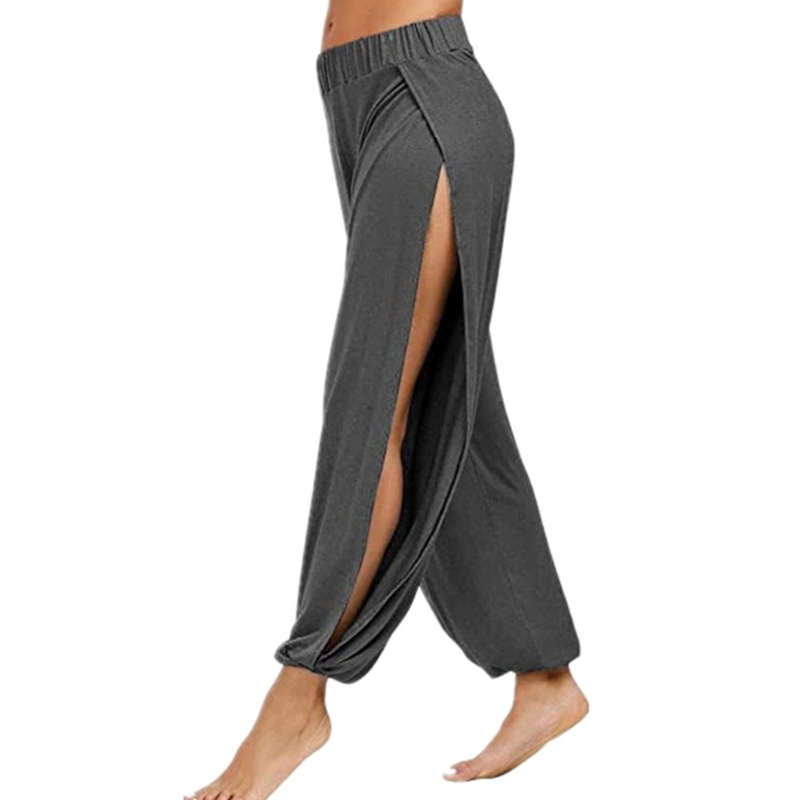 Women's Soft  Waist  Slit Leg Pants Harem Dance Yoga Pilates Pants