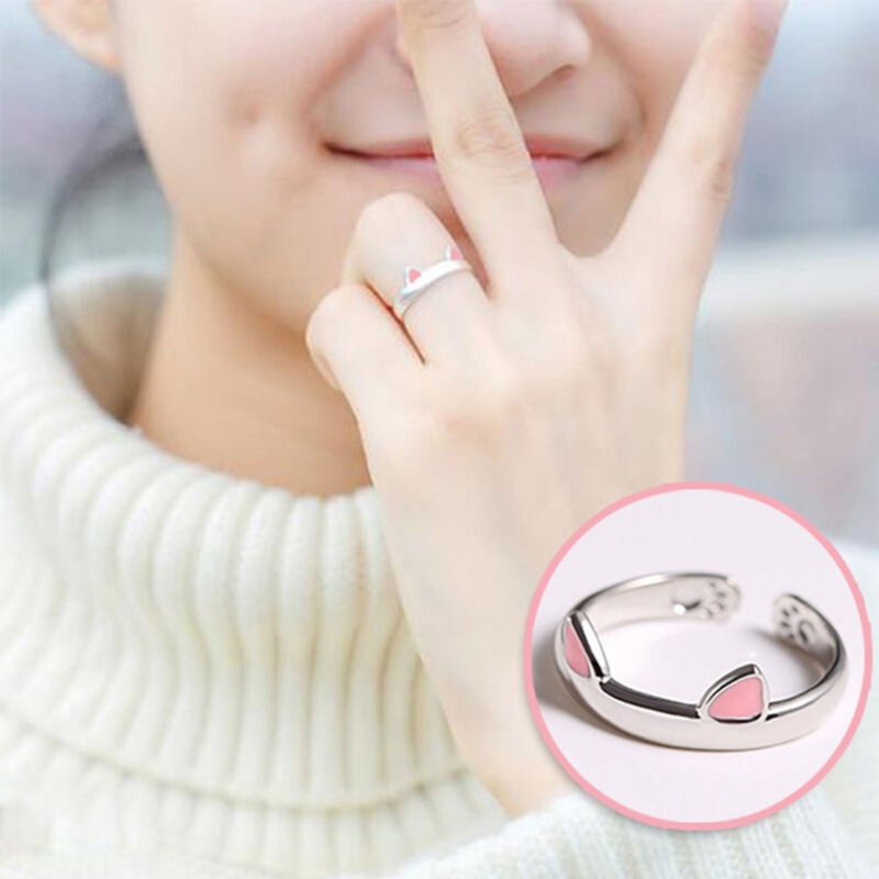 King Nhẫn Hình Tai Mèo Có Thể Điều Chỉnh Kích Cỡ Cho Nữ