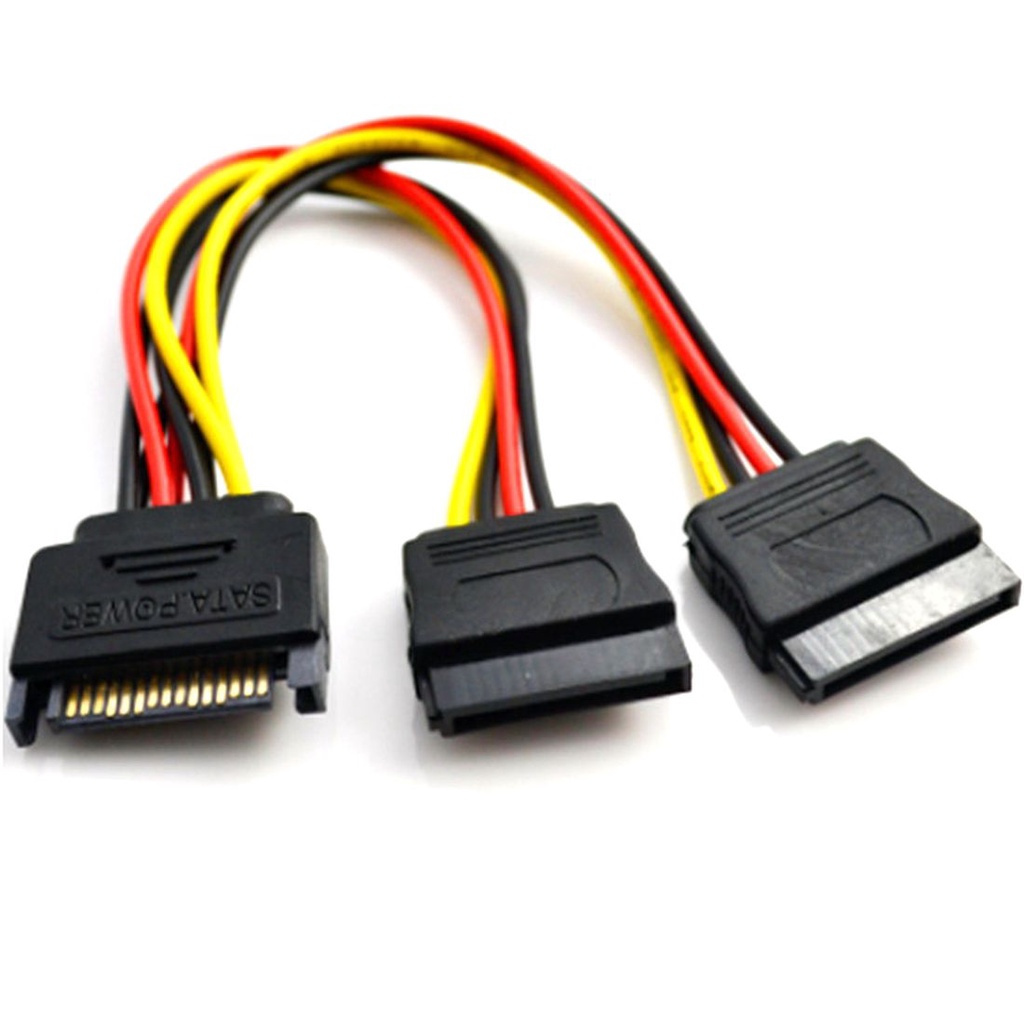 Jmt Dây Cáp Mở Rộng 15pin sata male Sang dual 15 pin female / Big 4p Sang 2x sata Cho Ổ Cứng hdd