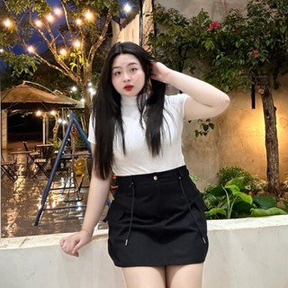 Chân váy kaki thời trang năng động bigsize nữ dáng chữ A ngắn có túi trang trí 2 bên dây rút phong cách đơn giãn CV18